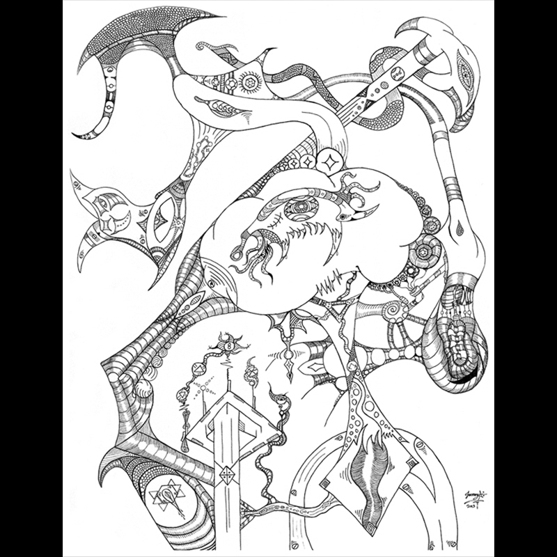 Black Q White drawing.