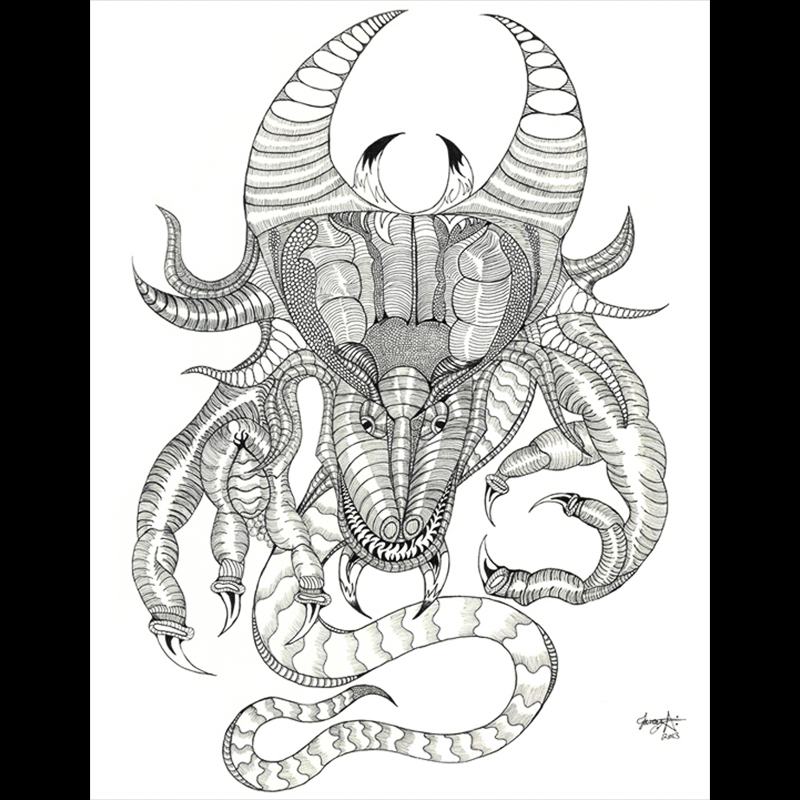 Dragon White drawing.