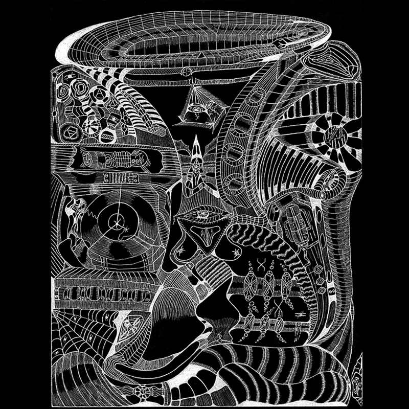 Triangle II Black drawing.